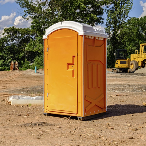 can i customize the exterior of the portable restrooms with my event logo or branding in Emigrant